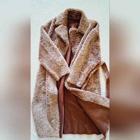 NWOT ULLA JOHNSON Rosetta Belted Shearling Coat Brown Sz L Org $4,330 - Picture 12 of 12